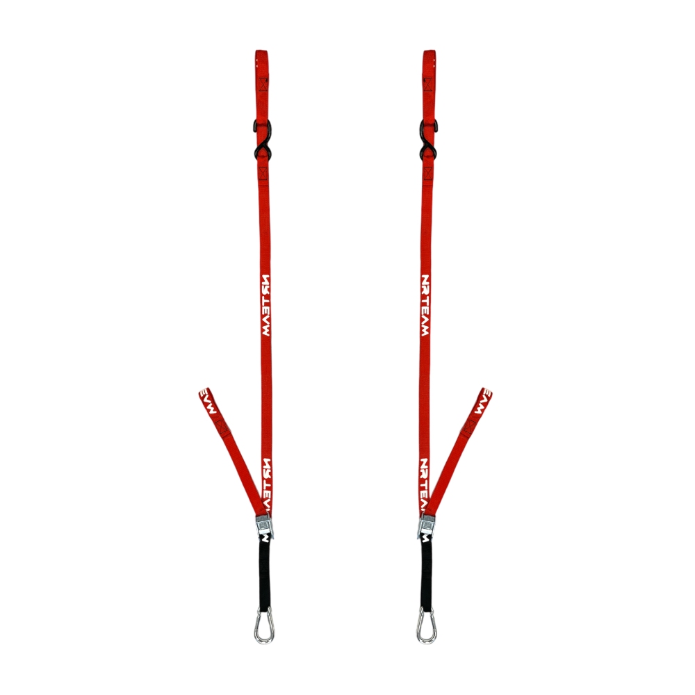 Paar Motorrad-Spannriemen Pull Up 25mm NRTeam rot DS89.PU10R