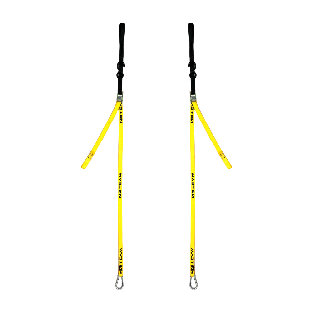 Paar Motorrad-Spannriemen Tie Down 25mm NRTeam gelb DS89.TD10G