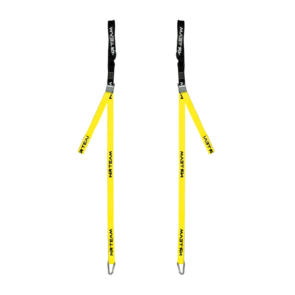 Paar Motorrad-Spannriemen Tie Down 38mm NRTeam gelb DS89.TD15G